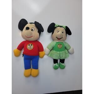 Vintage 70’s Knickerbocker Mickey & Minnie Mouse plush, Mickey Mouse clubhouse